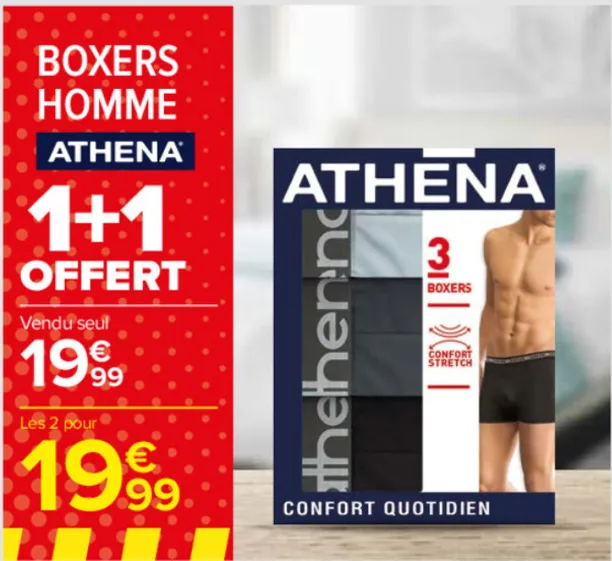 Boxers Homme ( ATHENA ) 1+1 à 19€99