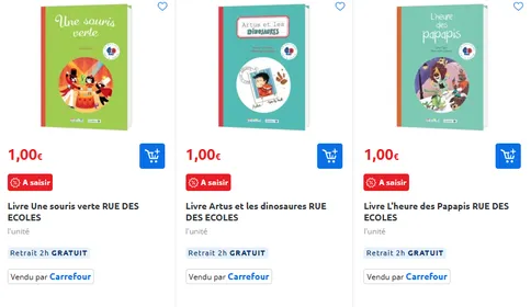 Sélection de livres Rue des écoles à 1€
