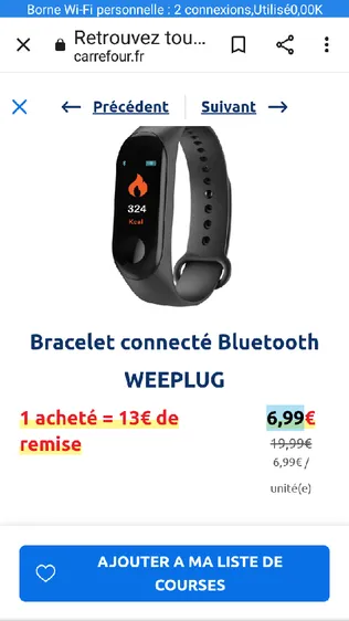 13€ de remise immédiate Bracelet connecté bluetooth