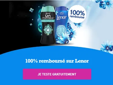 Parfum LENOR 100% remboursé + 3€ bénef