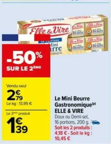 Promotion sur le beurre en portions chez Carrefour Market