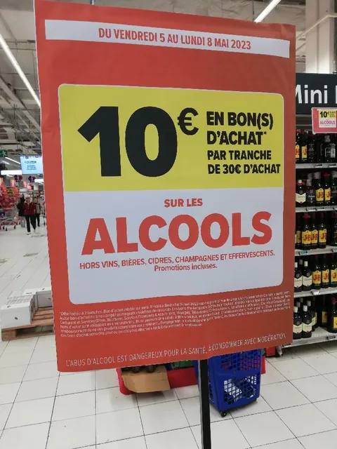 10 € en Bon d'achat des 30 € d'achat sur les alcools