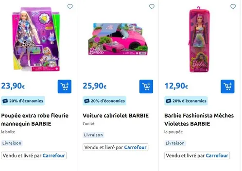 20% d'économies sur l'univers merveilleux de Barbie