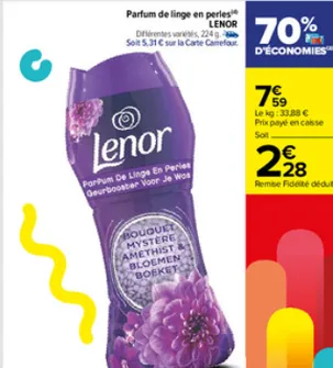 Parfum de linge en perles LENOR 2€28 + Offre de remboursement