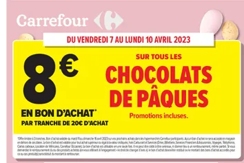 8€ en bon d'achat par tranche  des 20€ Chocolat de pâques - 2
