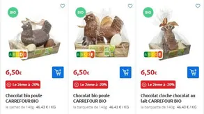 Pour Pâques le bio Carrefour est en promo