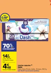 Lessive Capsules DASH 25 doses ( à 1€48 )