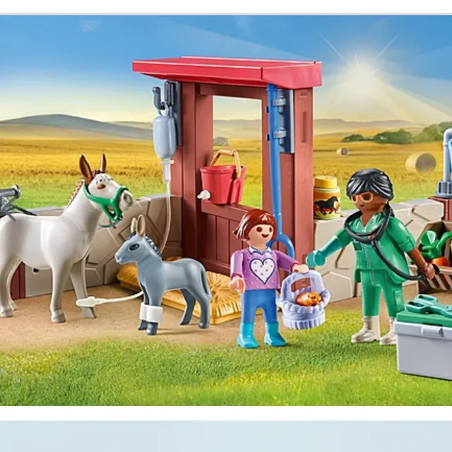 Jeu Playmobil  vétérinaire et les animaux de la ferme