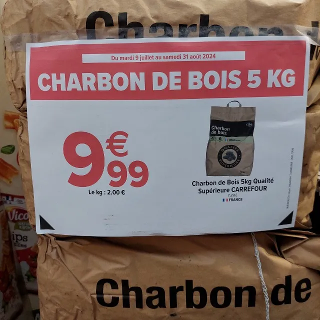 Charbon de Bois 5kg Qualité Supérieure CARREFOUR