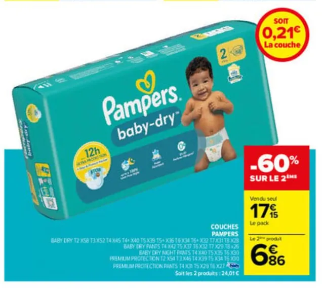 Offre Pampers Carrefour et Pampers Club