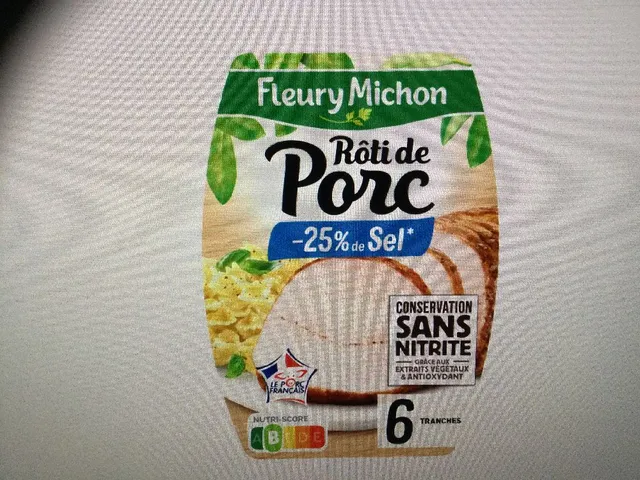 Rôti de porc cuit réduit en sel FLEURY MICHON promo 30% soit 3,39€