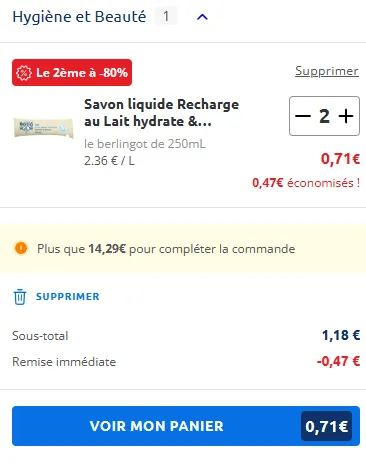 0€71 Lot de 2 recharges de savon liquide Le Petit Marseillais - 4