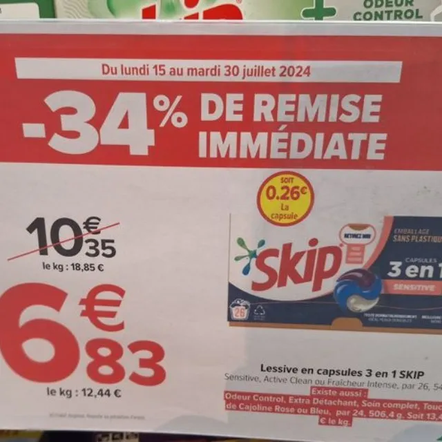 Lessive en capsule 3 en 1 - Skip