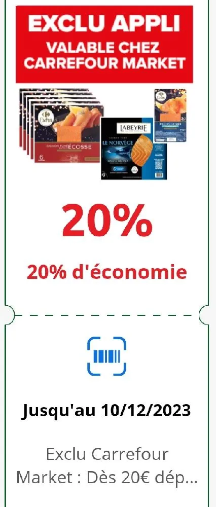 Exclu coupon appli Carrefour Market