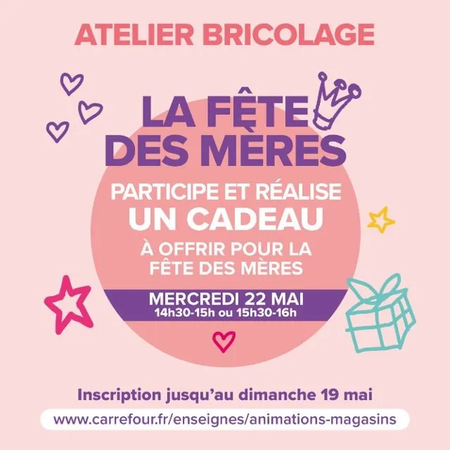 Inscription aux ateliers créatifs pour la Fête des Mères 💖