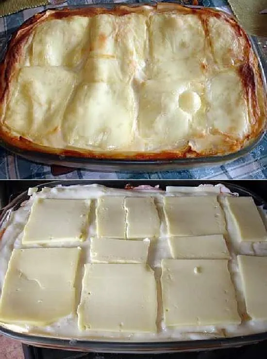 Lasagne jambon et fromage à raclette