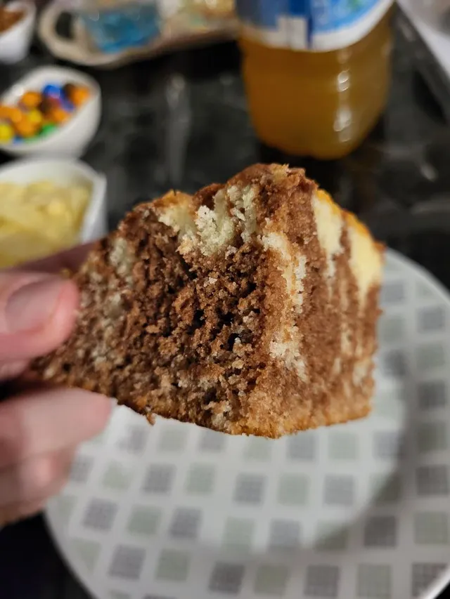 Gâteau marbré chocolat /orange - 3