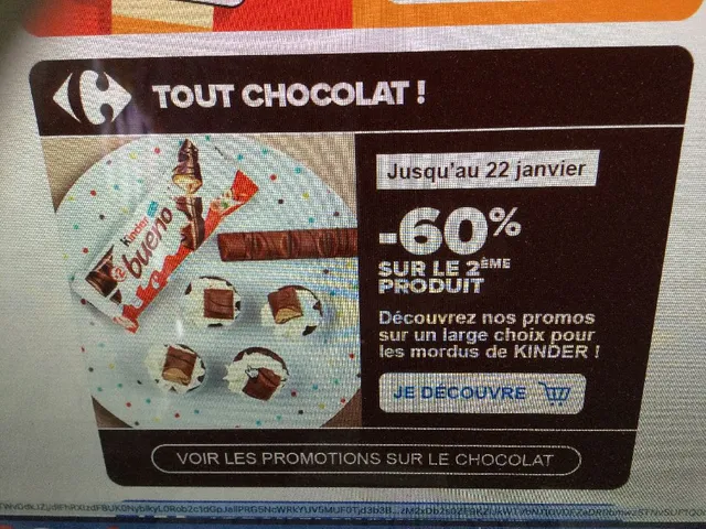 Tout chocolat 60% sur le 2ème produit