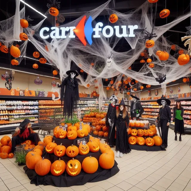 Carrefour déguisé en Halloween