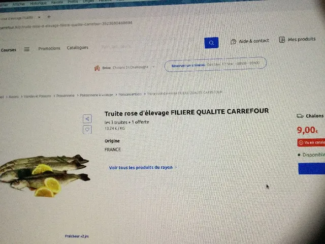 Truite rose d’élevage FILIÈRE QUALITÉ CARREFOUR 3 truites + 1 offerte soit 9€