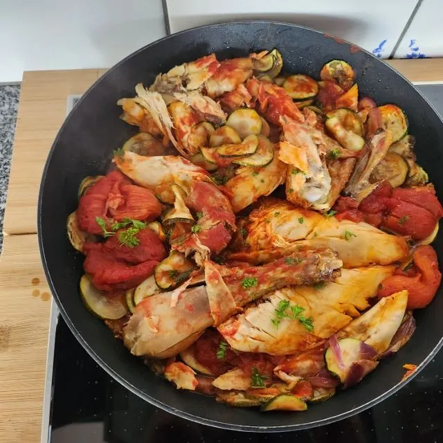 POULET LOUE A LA TOMATES 🍅/COURGETTES CARREFOUR