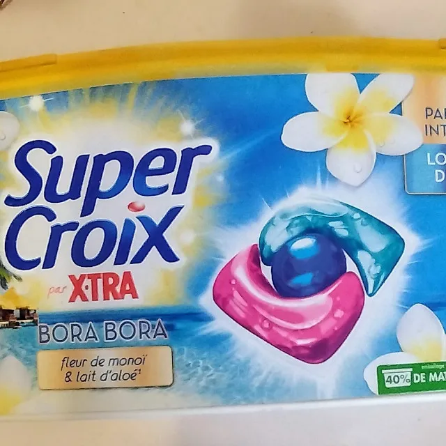 Lessive Capsules Bora Bora Fleurs de Monoï et Lait d'Aloe Parfum Longue Durée SUPER CROIX