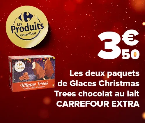 Glaces Christmas Trees chocolat au lait CARREFOUR EXTRA