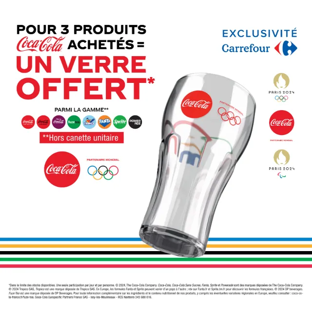 Verres Coca-Cola en exclusivité chez Carrefour ❗