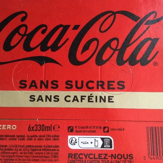 Coca cola sans sucres sans caféine COCA-COLA