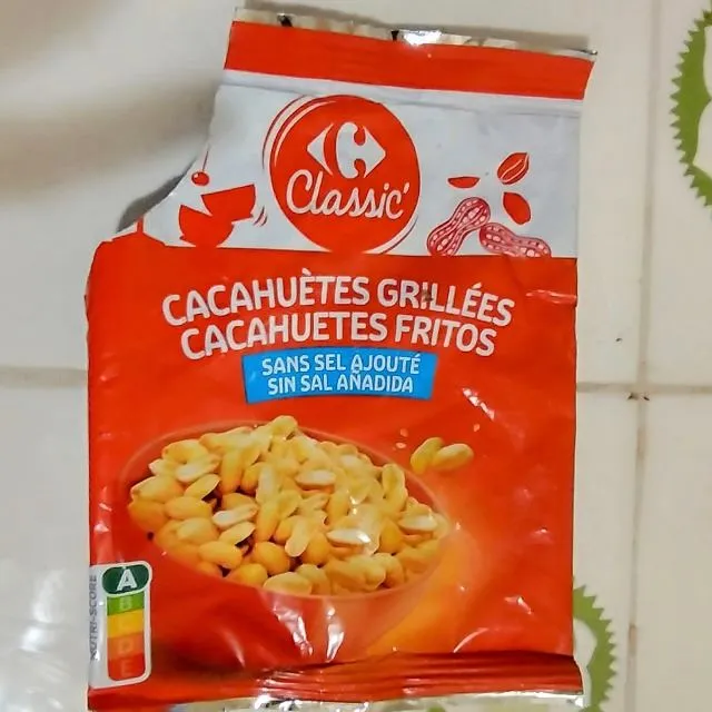 Cacahuètes grillées sans sel ajouté CARREFOUR CLASSIC'