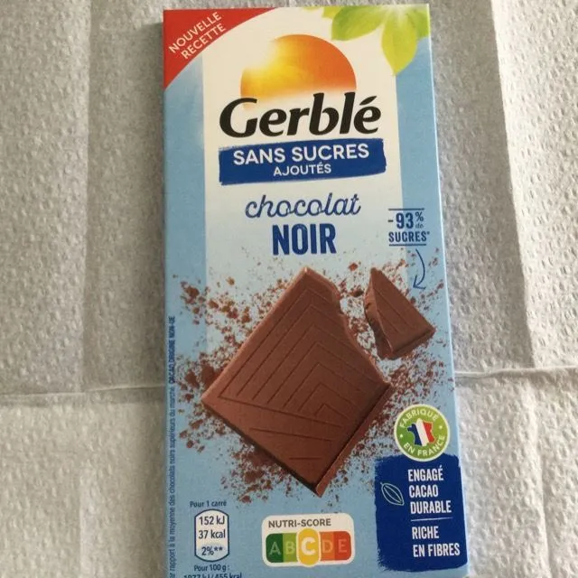 Chocolat noir sans sucres ajoutés GERBLE