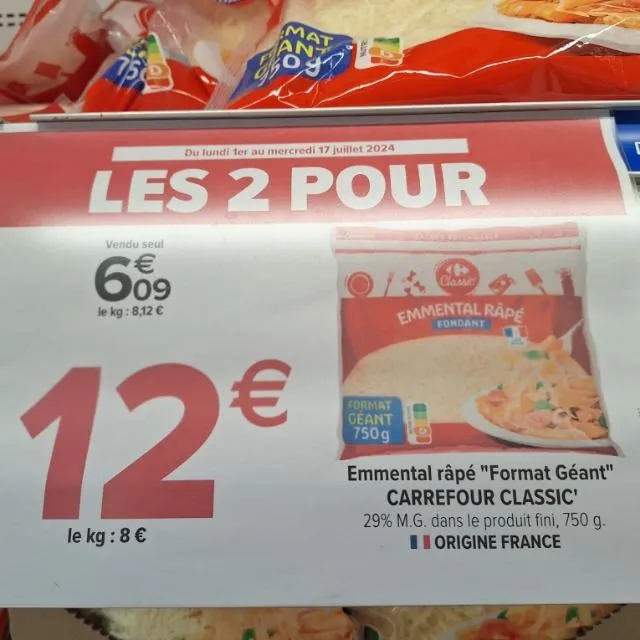 Emmental râpé - Carrefour Classic'