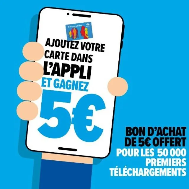 Gagnez 5€ en rattachant votre carte de fidélité sur l'App 🤩