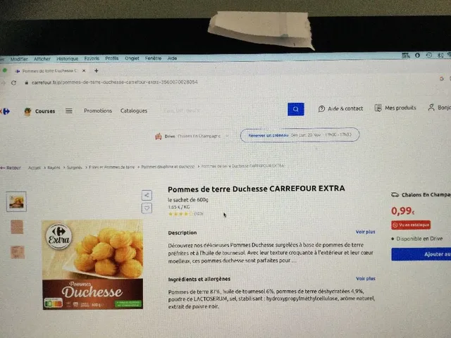 Pommes de terre Duchesse CARREFOUR EXTRA à 0,99€