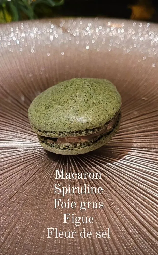 Macarons Spiruline - Foie Gras - Figue (pour les fêtes)