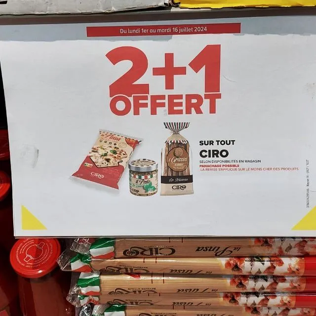2 + 1 offert sur TOUT CIRO
