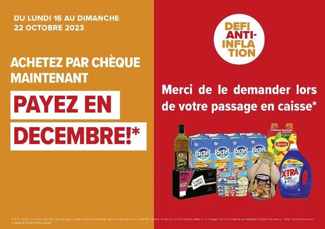 Report de chèque jusqu'au 22 octobre dans nos Hypermarchés Carrefour ! 🚨