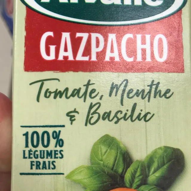 Gazpacho tomate menthe et basilic ALVALLE