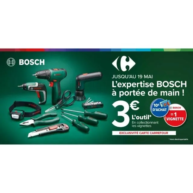 Nouvelle opération vignettes Bosch chez Carrefour ✴️