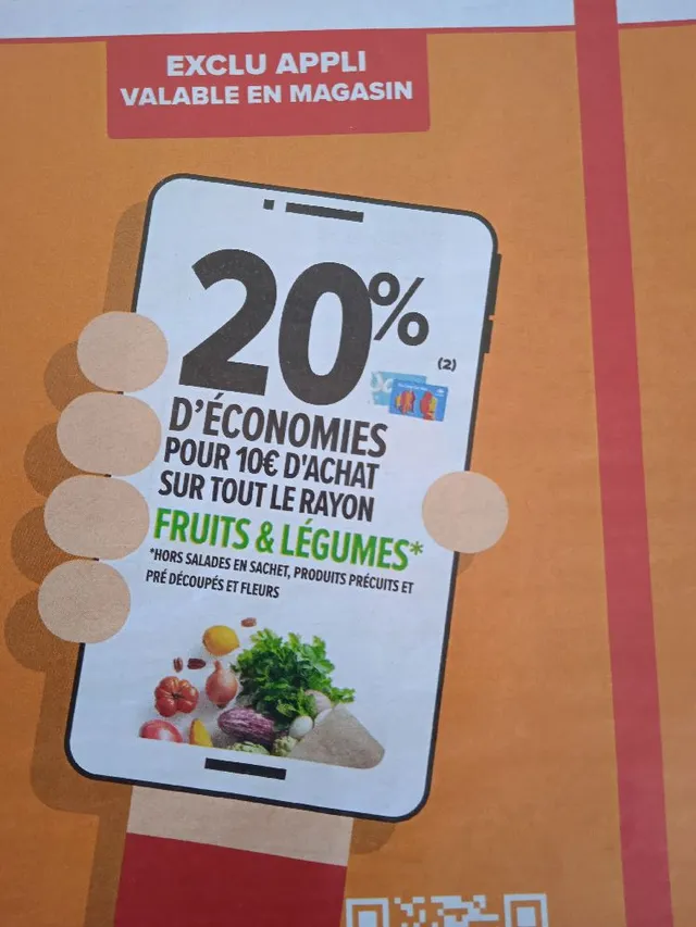 Fruits et légumes 20 % d'économie