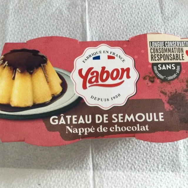 Dessert gâteau de semoule chocolat YABON