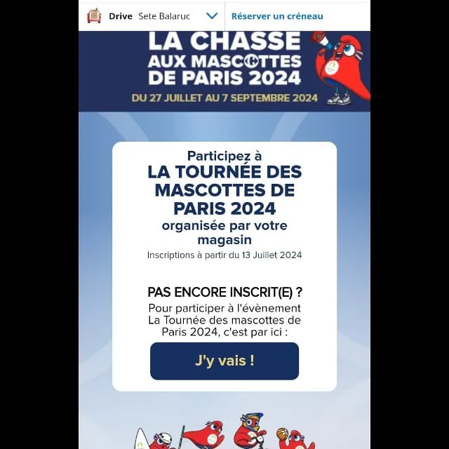 EN FAMILLE "LA TOURNÉE DES MASCOTTES DE PARIS 2024" : Vite, inscrivez vos enfants pour la chasse aux mascottes ***chez CARREFOUR ***destinée aux enfants jusqu'au 7 septembre - à ne pas oublier