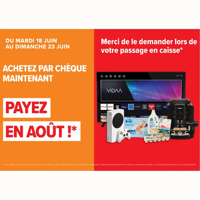 Report de chèque dans vos Hypermarchés Carrefour ! 🚨