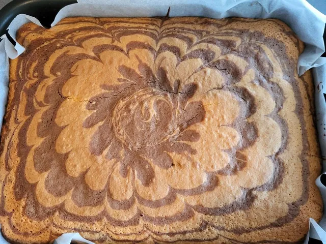 Gâteau marbré chocolat /orange - 2